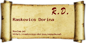Raskovics Dorina névjegykártya