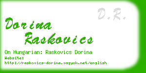 dorina raskovics business card